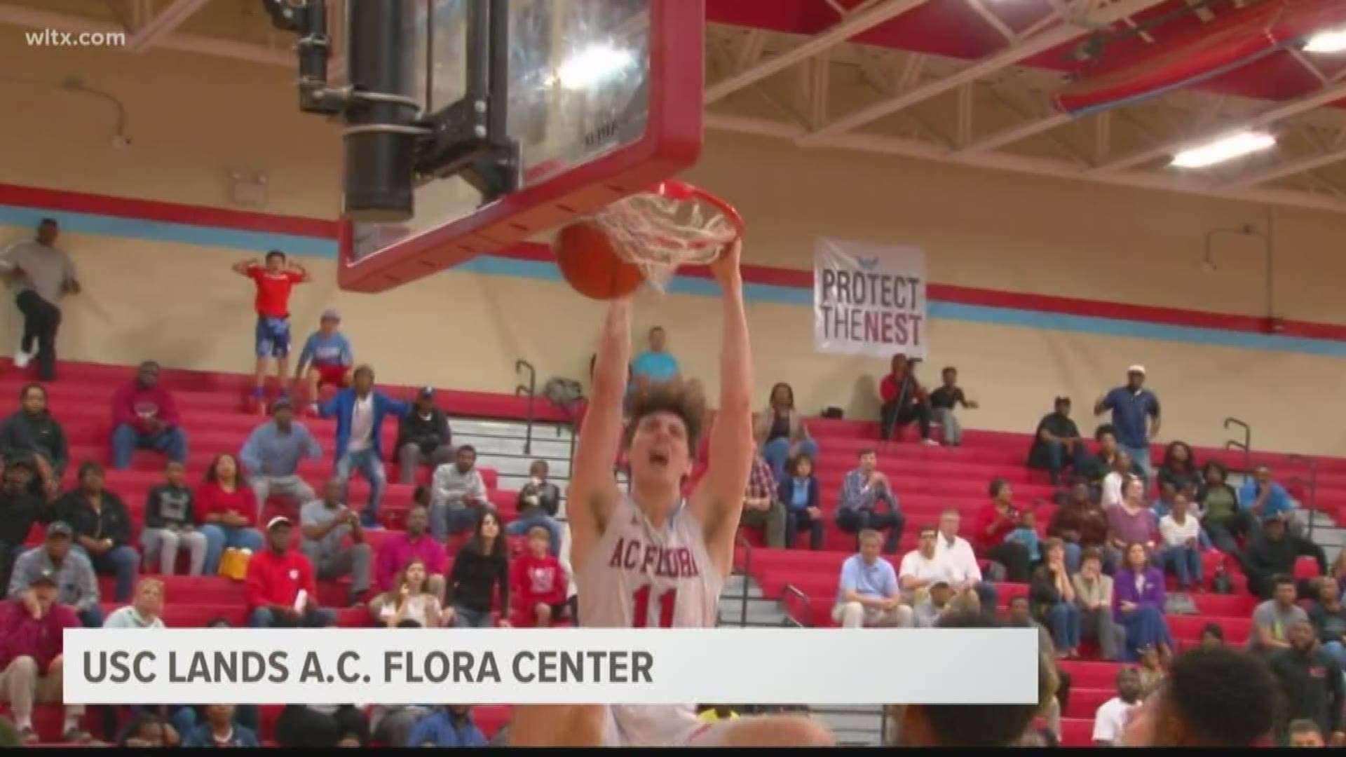 South Carolina head basketball coach Frank Martin received a commitment Tuesday from an A.C. Flora big man who could play power forward or center at the next level.