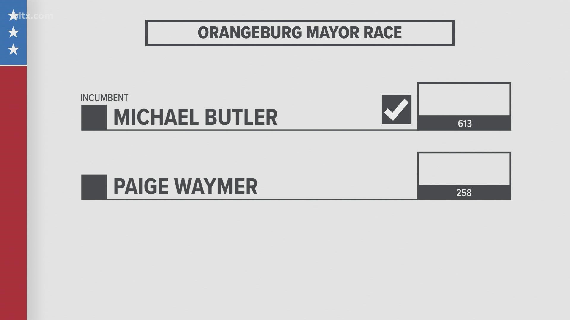 Voters in the City of Orangeburg have given Mayor Michael C. Butler another term in office.