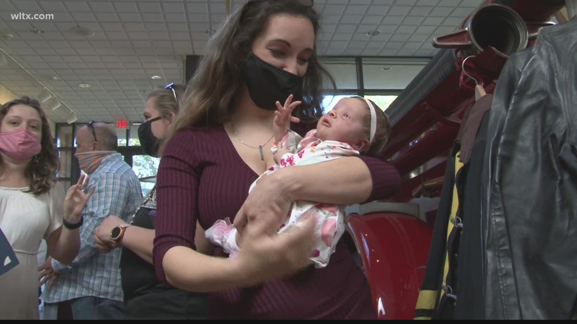 A group of Columbia firefighters were honored for helping to deliver a baby girl. They were given the 'Stork Award.'