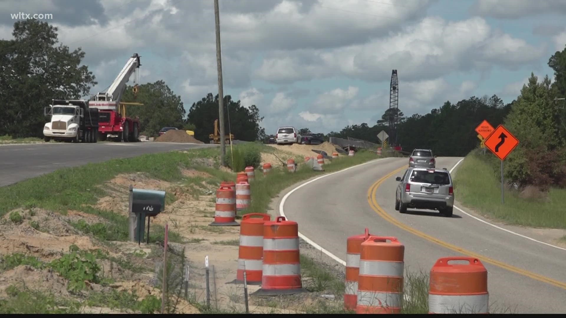 The bridge is being build on Highway 1 in Kershaw County near the town of Bethune.