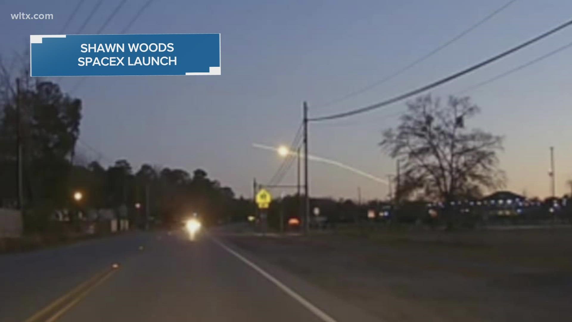 A WLTX viewer caught a glimpse in the Midlands of a SpaceX rocket launch from Cape Canaveral.