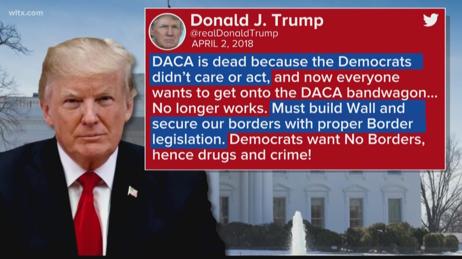 President Donald Trump is blaming Democrats and Mexico for the failure of the DACA effort.