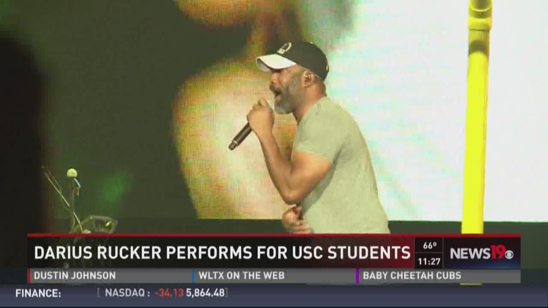 Darius Rucker performed a free concert for students at the Colonial Life Arena.