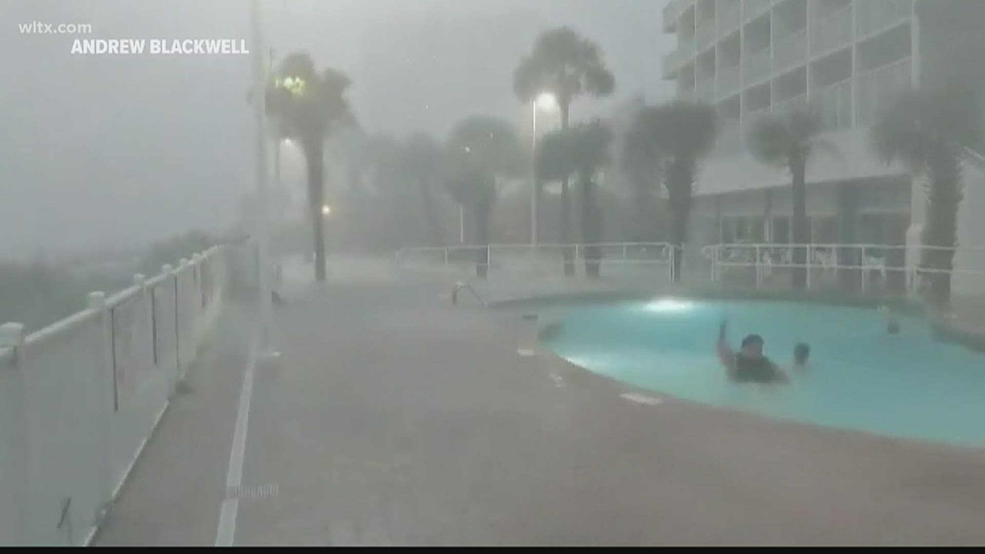 The Blackwell family was vacationing on the coast and were treated to high winds and rain.