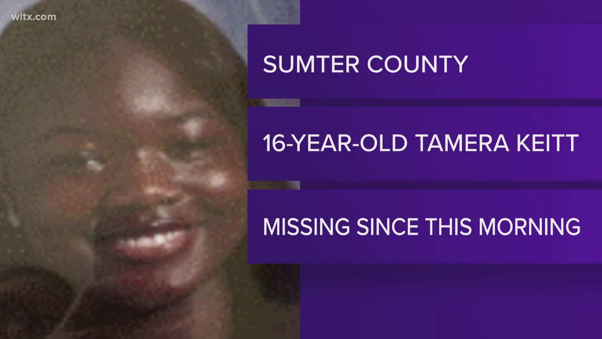 Tamera Keitt, 16, was last seen near her home at Girard Drive in Sumter.