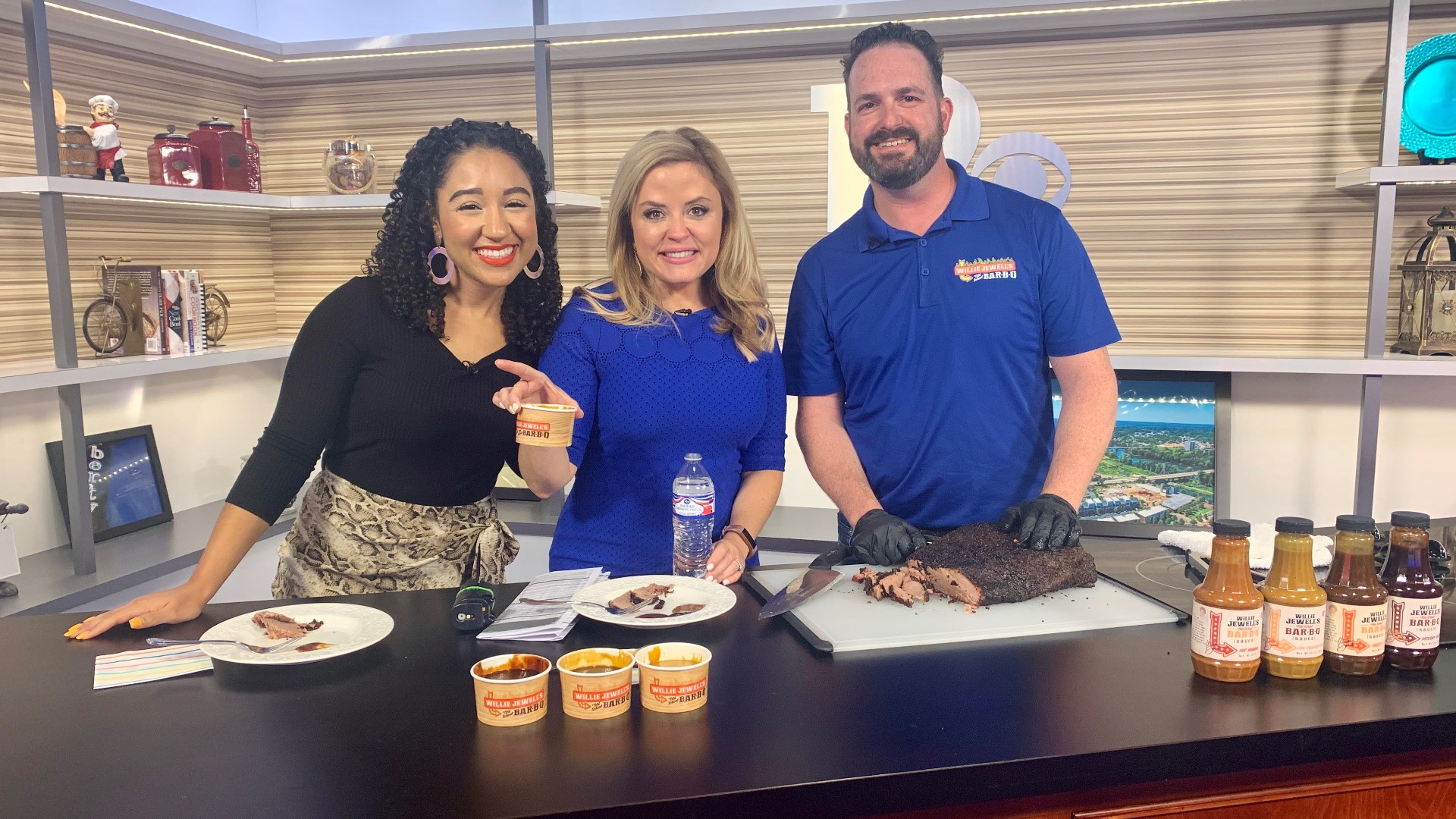 Willie Jewell's Bar-B-Q joins Andrea and Whitney as they try slow-cooked brisket that was smoked for 12 hours along with home-made sauces.