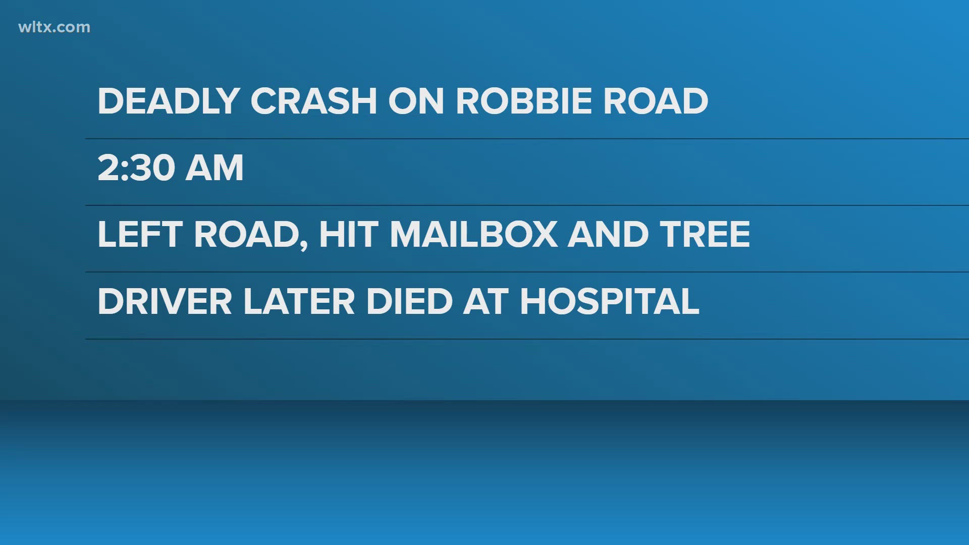 One person dead after early morning crash on Robbie Road in Lexington ...