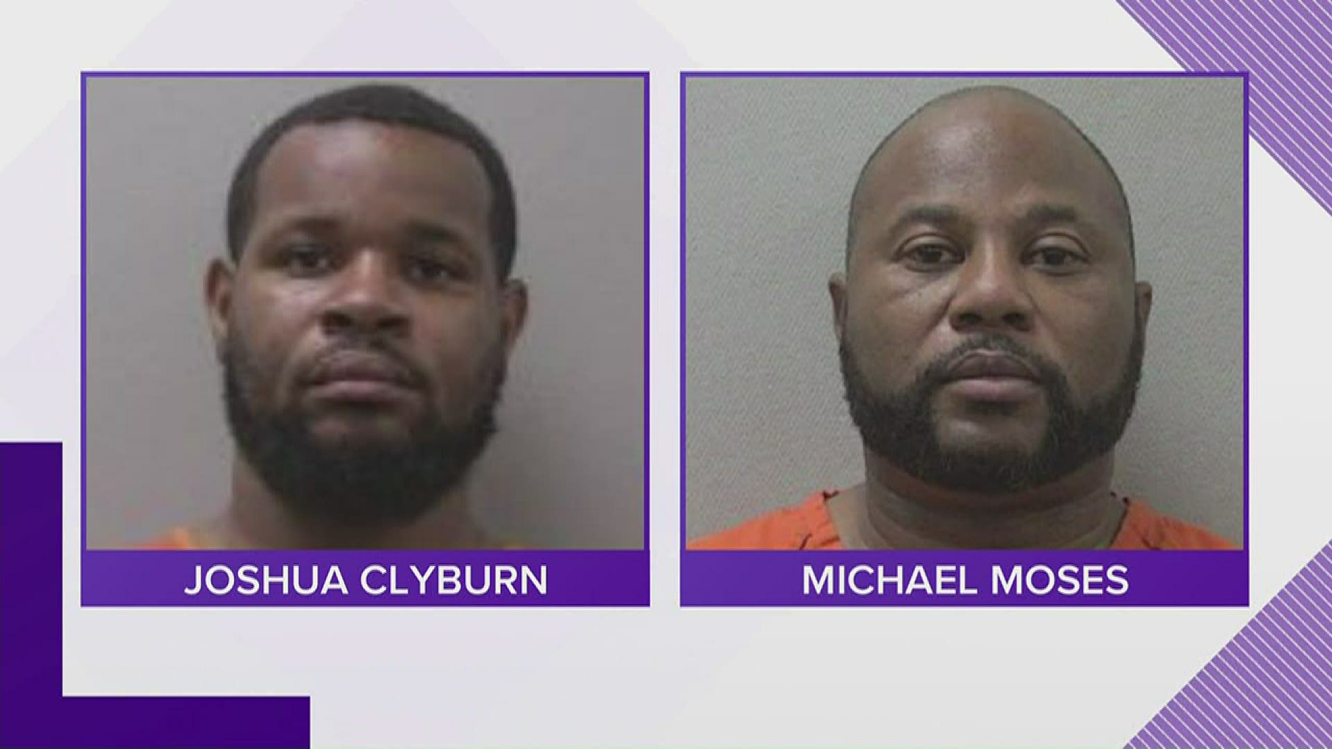 Investigators say seurity video shows Joshua Clyburn, 28 handing what is being described as 'forbidden items' to an inmate Michael Moses.