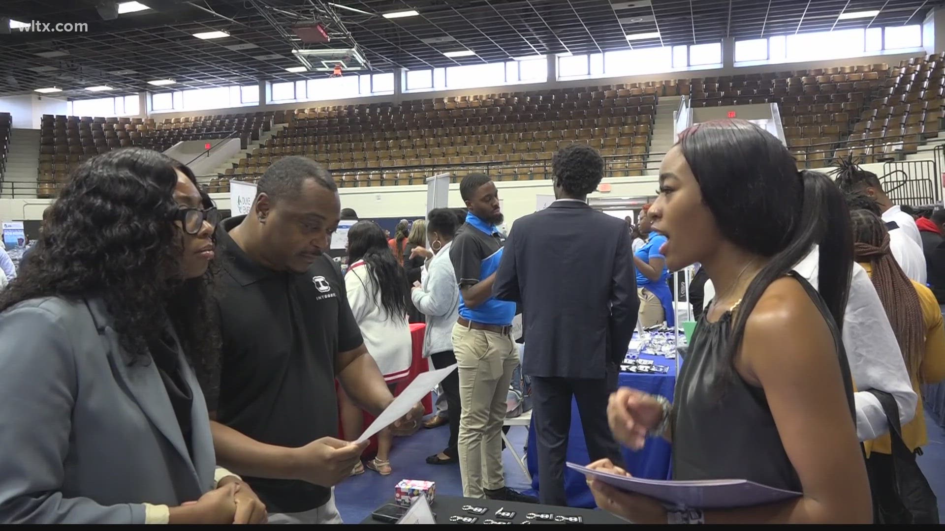 Over 100 businesses showed up hoping to attract fall graduates.
