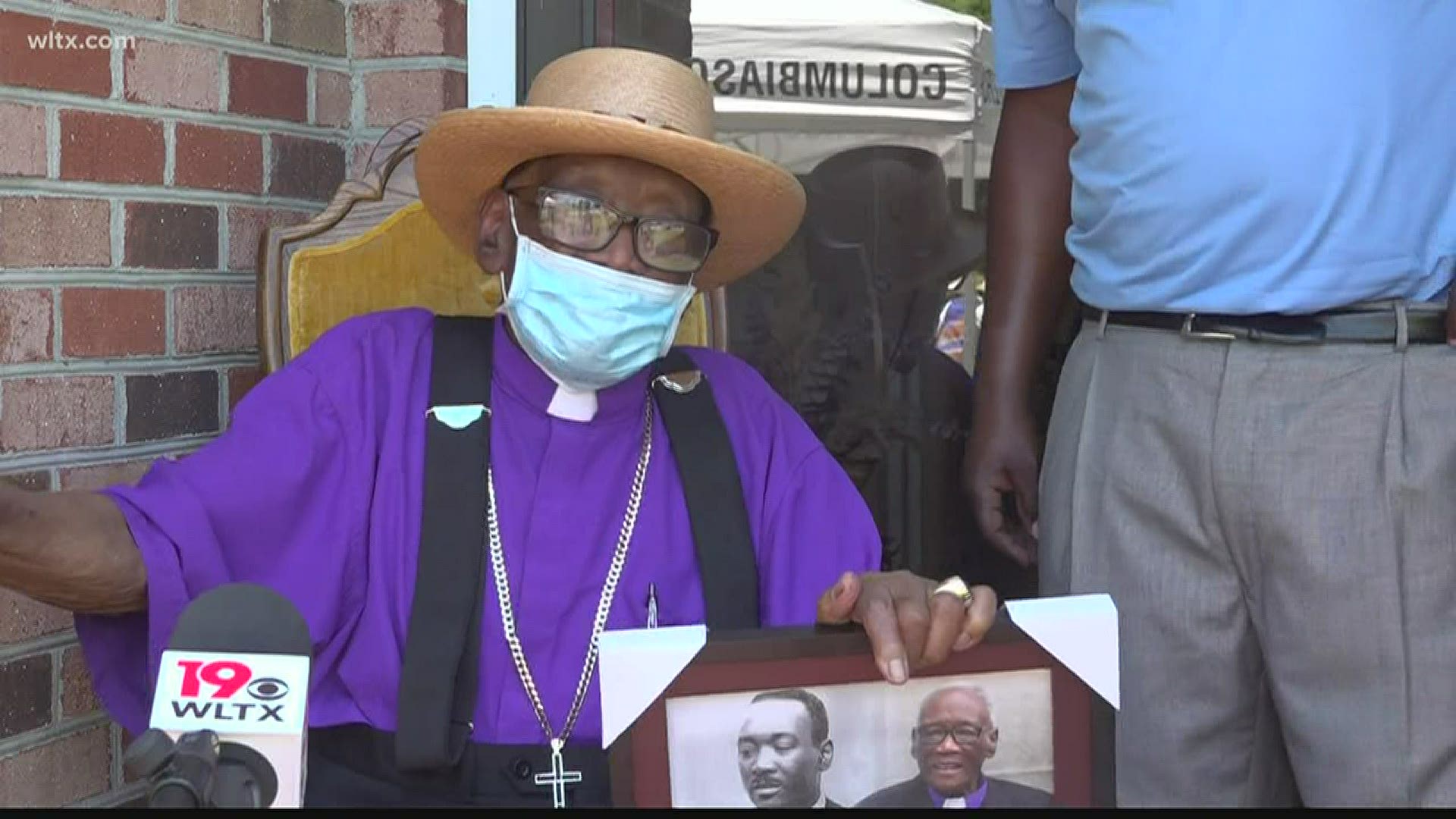 Bishop Frederick James was honored today for his work on civil rights.