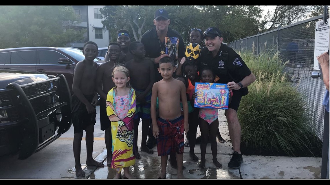 WWE Wrestler 'Goldust,' Wilco Sheriff Chody Surprise Texas Girl with Autism on H...