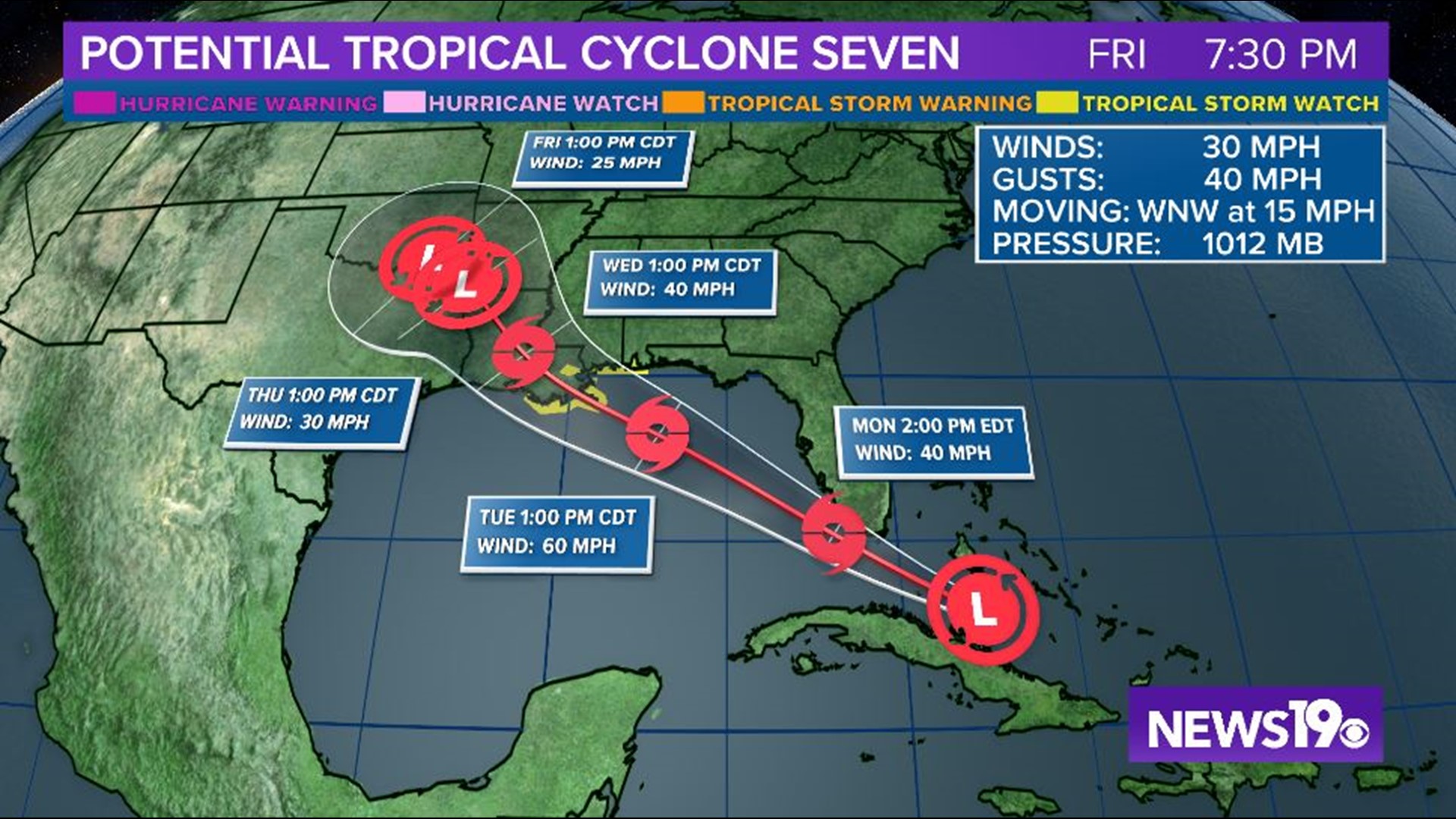 Parts of the Gulf under a Tropical Storm Watch | wltx.com