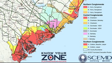 Hurricane Florence Zone Evacuation Zones In South Carolina Maps