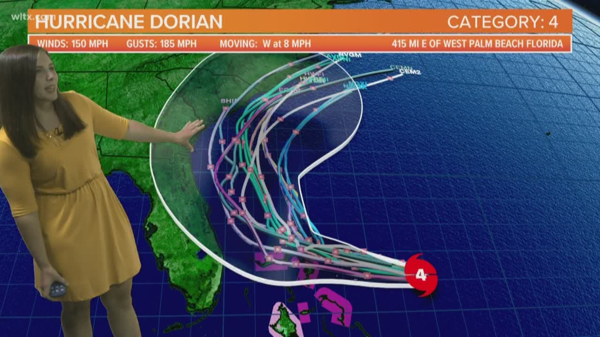 Hurricane Dorian remains an extremely dangerous Category 4 hurricane and is slowing down, according to the latest update form the National Hurricane Center.