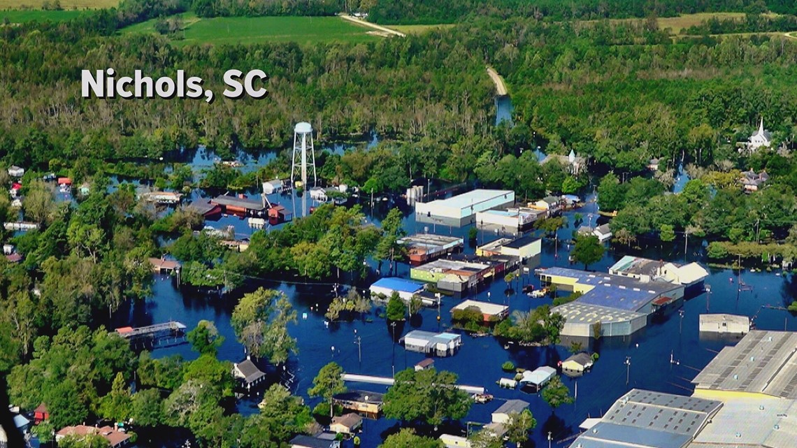 Aerial video shows extent of flooding devastation in South Carolina