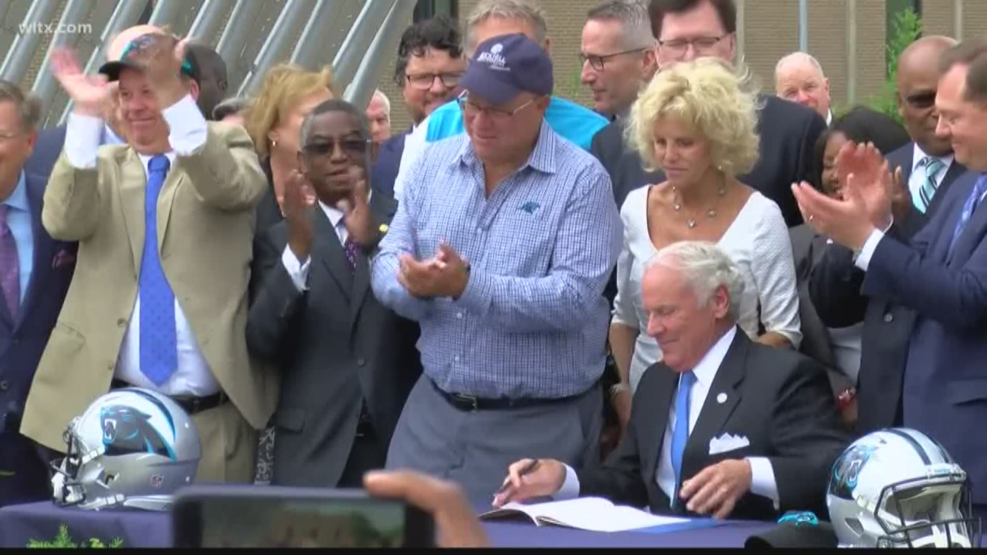 Governor Henry McMaster signed a bill that will pave the way for the Carolina Panthers to build their new headquarters in York County.