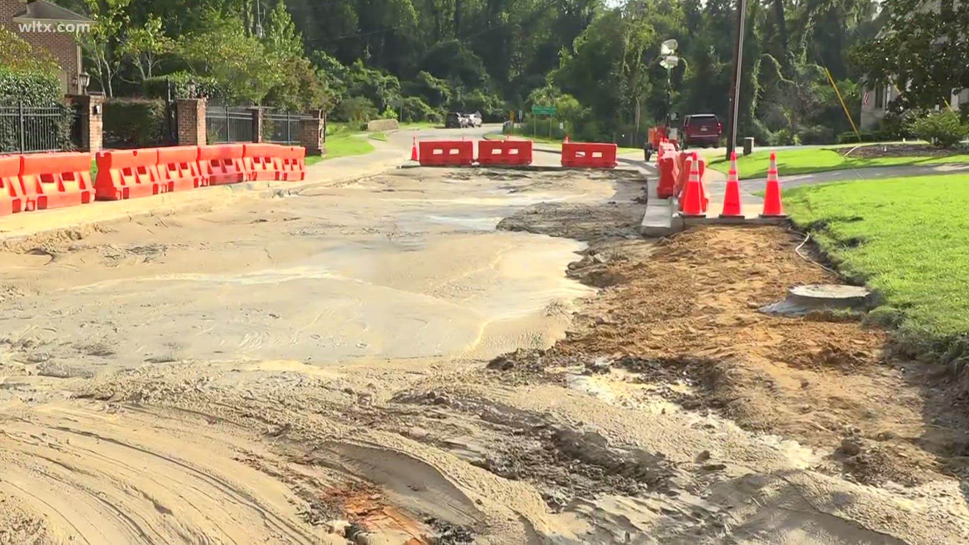 The City of Columbia says there was a surge in flow to the sewer system and that collapsed a sewer line and its all impacting the road.