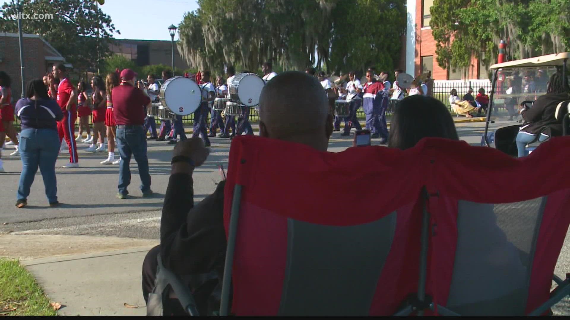 A busy day in Orangeburg began early Saturday morning with the Parade of Champions which rolled through the campus.