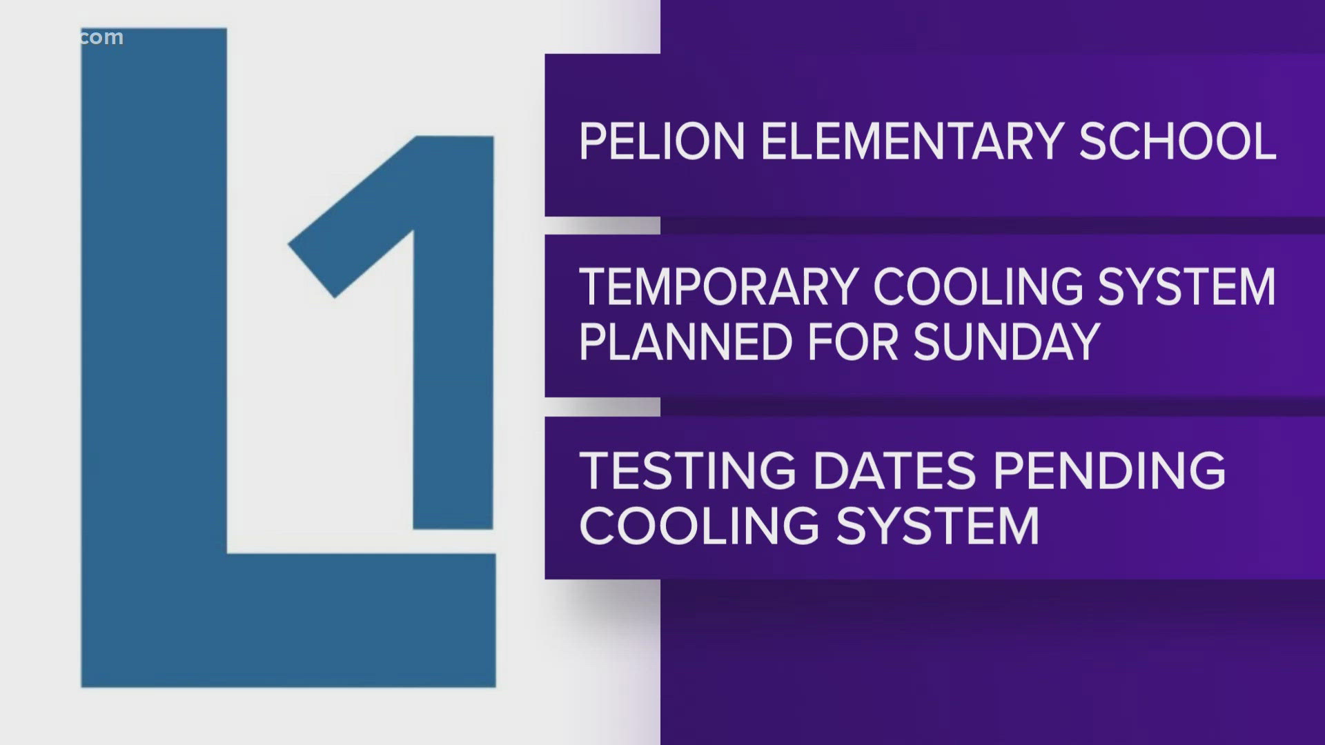 The district says on Wednesday one of their main HVAC units stopped working.  The school is installing a temporary cooling system. 
