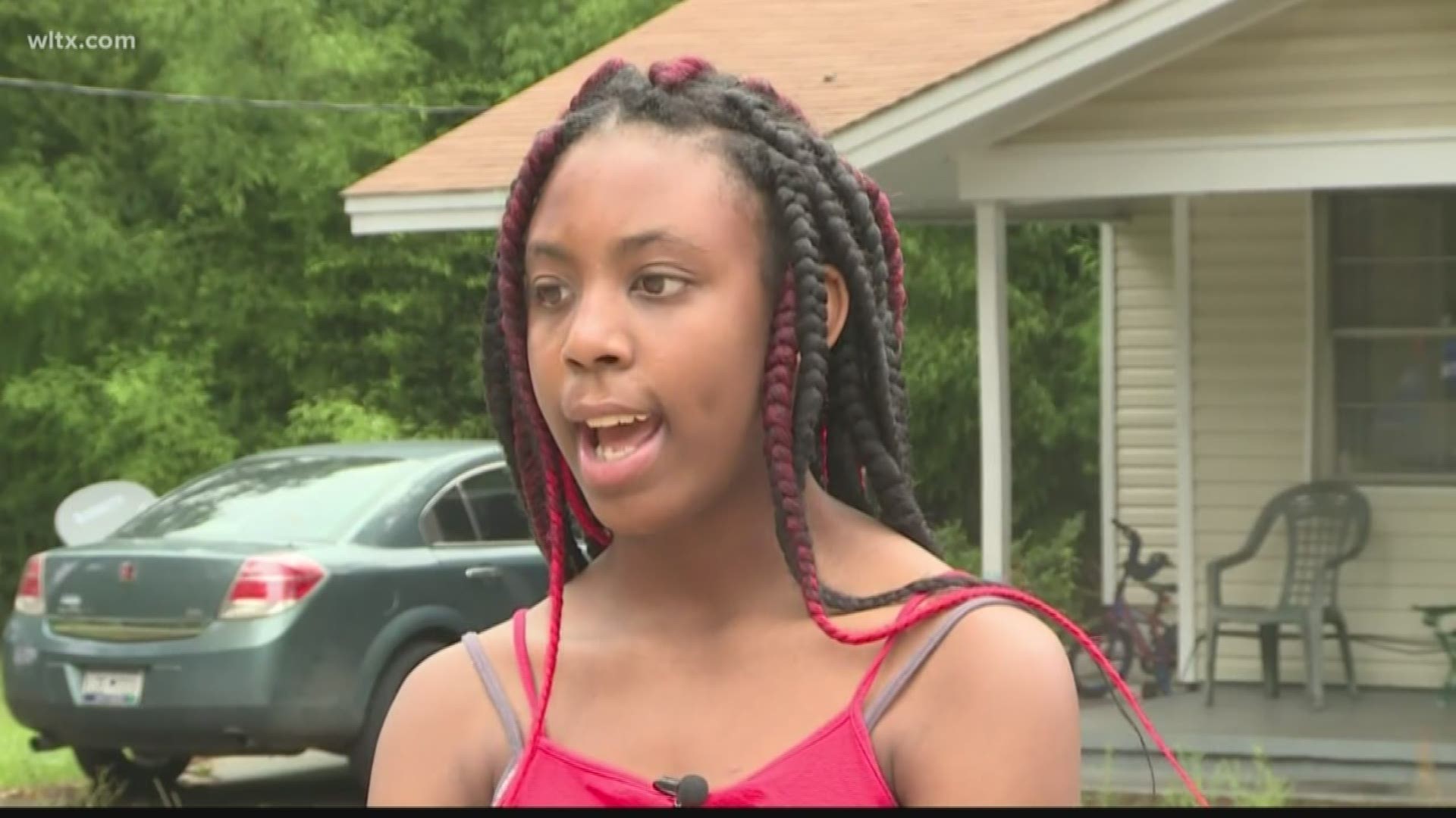 Ah'laya Scriven says she saw a bolt of lightning and it struck her window. She was inside on her bed when she says lightning hit her.