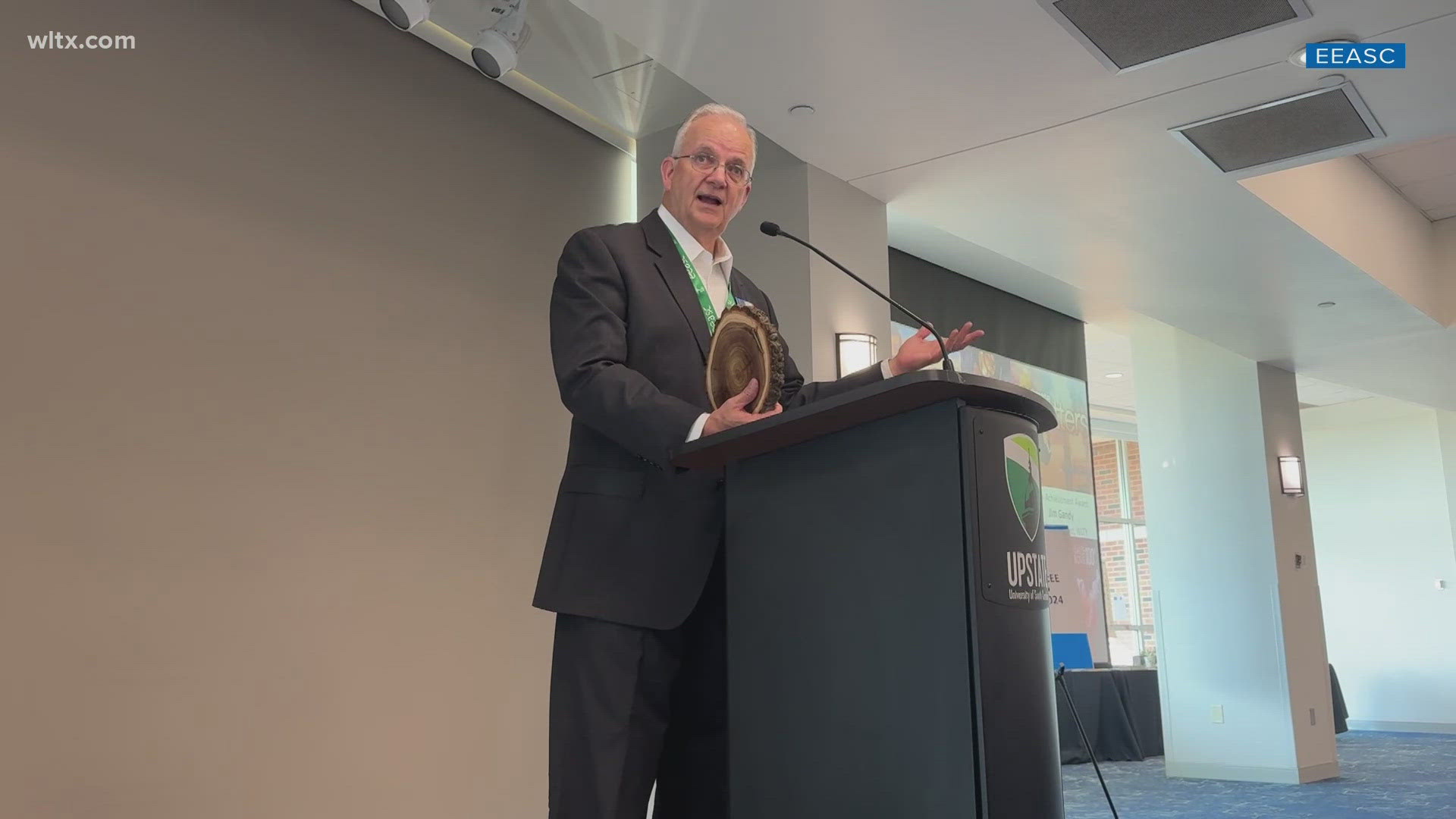 Former News19 Chief Meteorologist Jim Gandy has received the Lifetime Achievement Award from the Environmental Education Association of South Carolina.