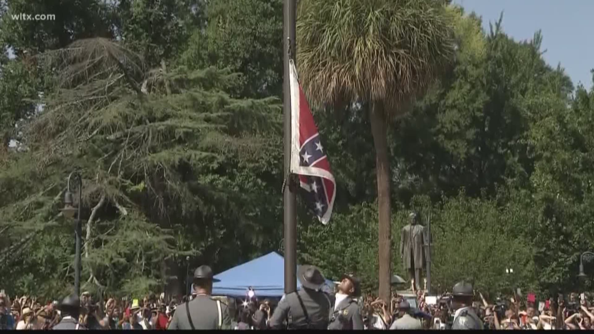 The flag was taken away from the South Carolina capitol building in Columbia back in 2015, in the wake of the massacre at a church in Charleston. It's now housed in a museum.