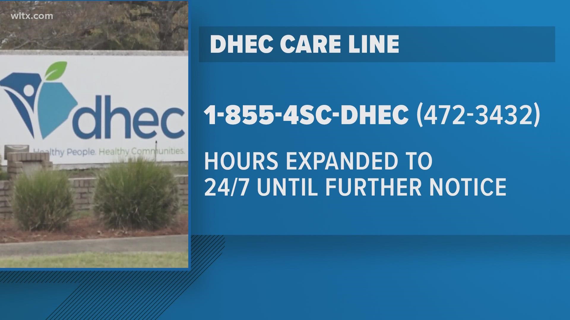 A shelter in Orangeburg is open and DHEC Care Line is now operational.