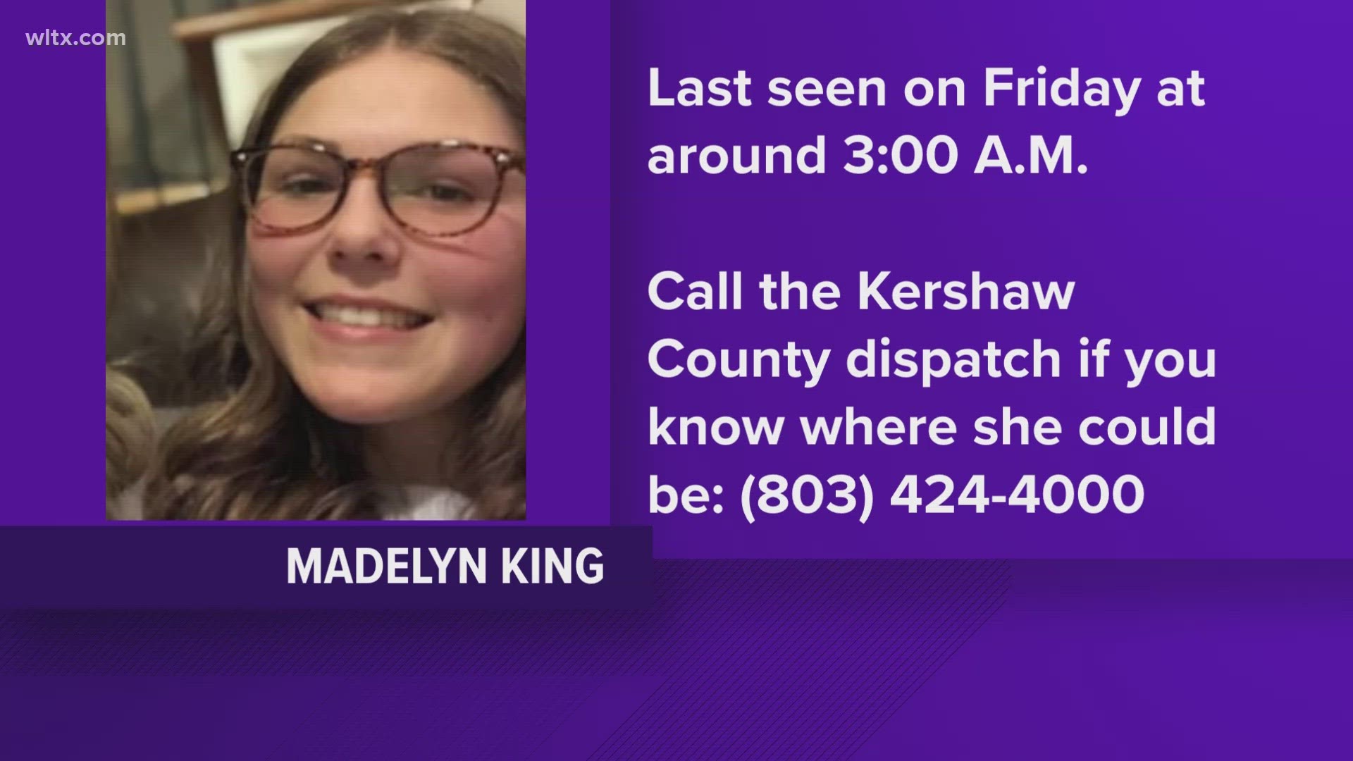 Anyone with information on the child's location is urged to call Kershaw County dispatch.