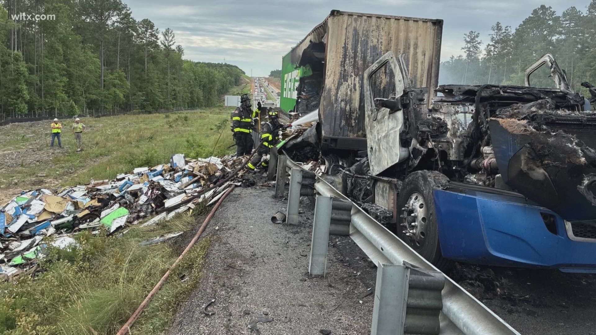 Traffic blocked on I-26 West in Lexington County due to vehicle fire ...