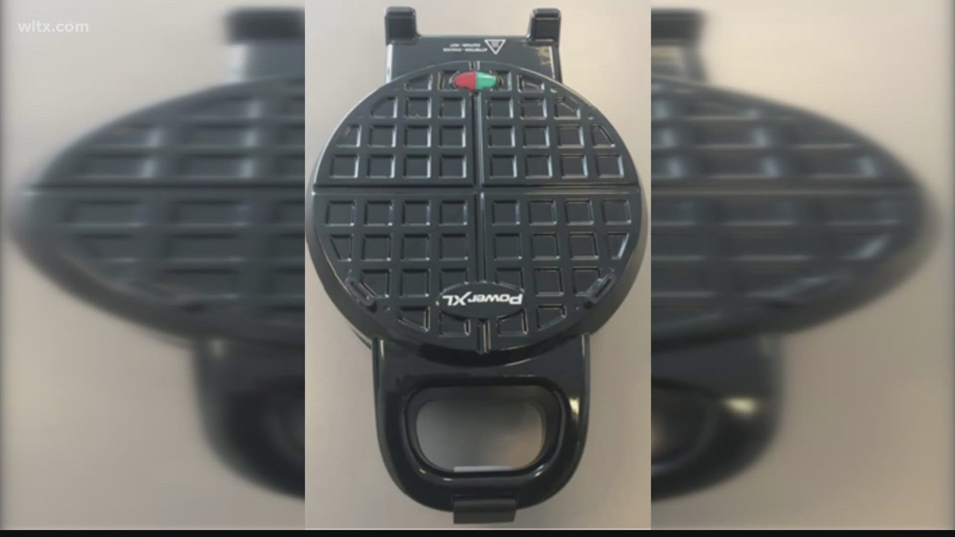 It comes in two sizes, five and seven inches with numerous colors.   You can find the Power XL logo on the top of the waffle maker.