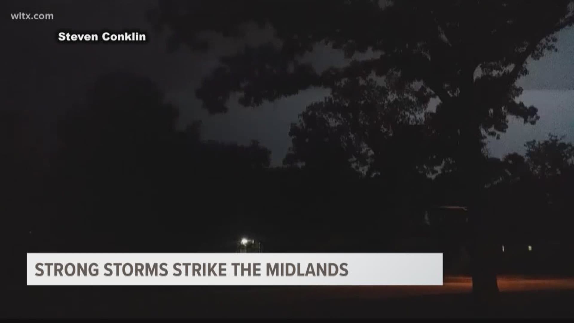 A line of storms roared through the Midlands Sunday night.