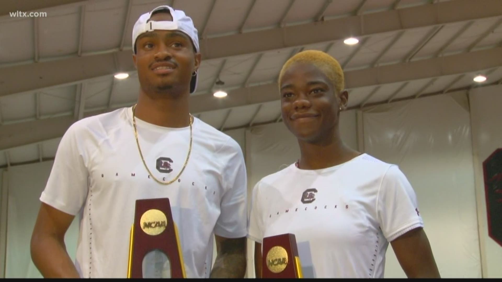 Wadeline Jonathas and Quincy Hall bring home the NCAA titles in the women's 400 meters and men's 400 meter hurdle evens. Both are transfers and have made long roads to become champions. Wadeline hopes to be an inspiration in her native Haiti and Quincy is thankful for his humbling experience in JUCO college that him appreciate what he has at USC.