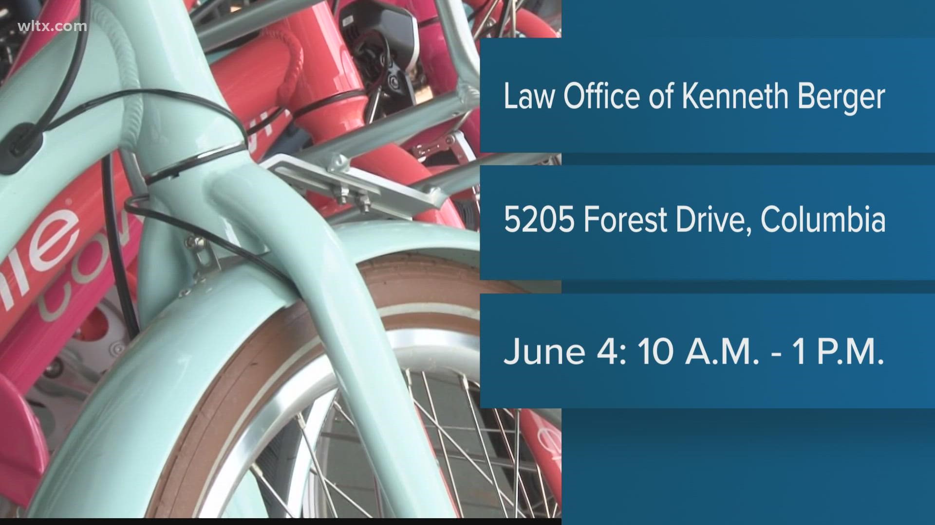 The law office of Kenneth Berger on Forest Drive is giving away 100 free helmets of various sizes for children aged 5 to 16.