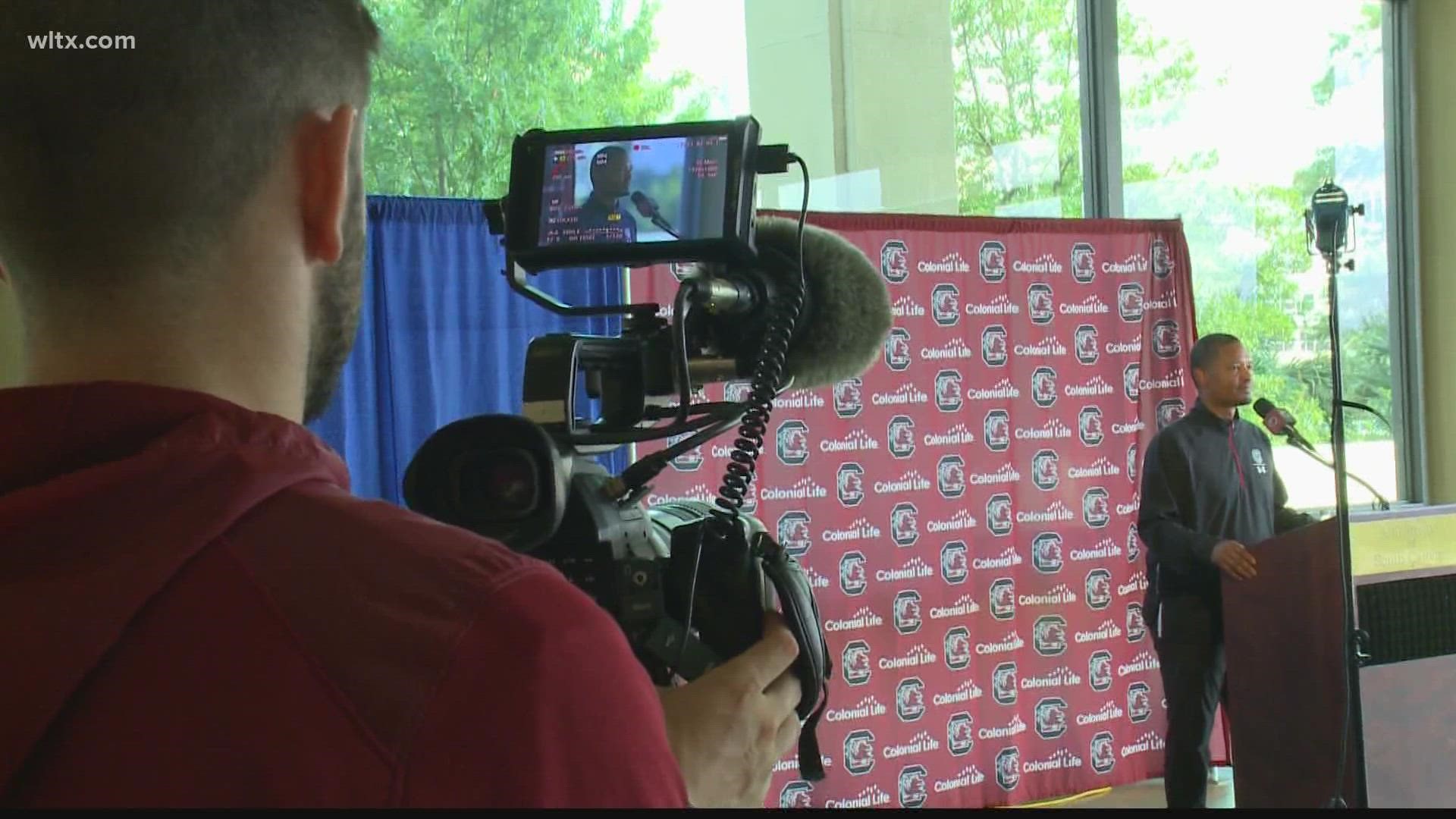 South Carolina head men's basketball coach Lamont Paris took part in his first preseason media day in Columbia.