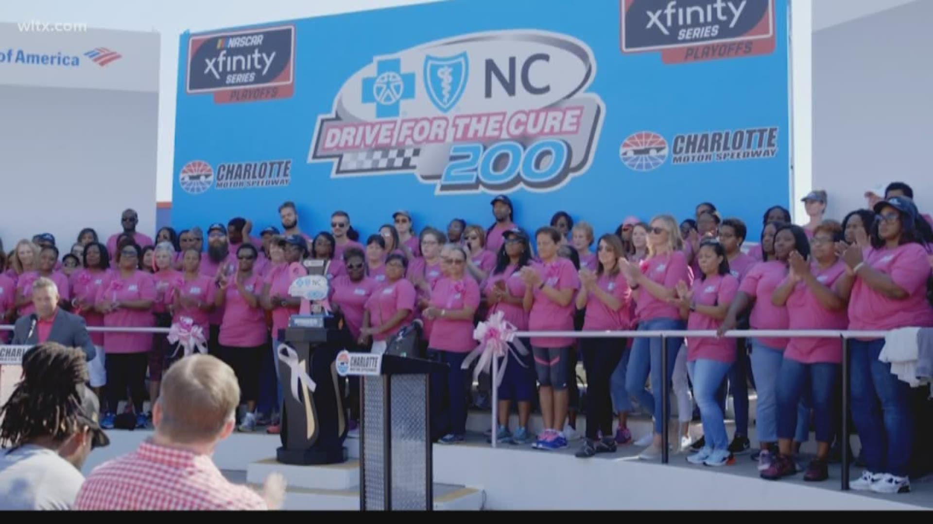A host of breast cancer survivors were at the Charlotte Motor Speedway for a great event leading up to next week's race weekend at the track.