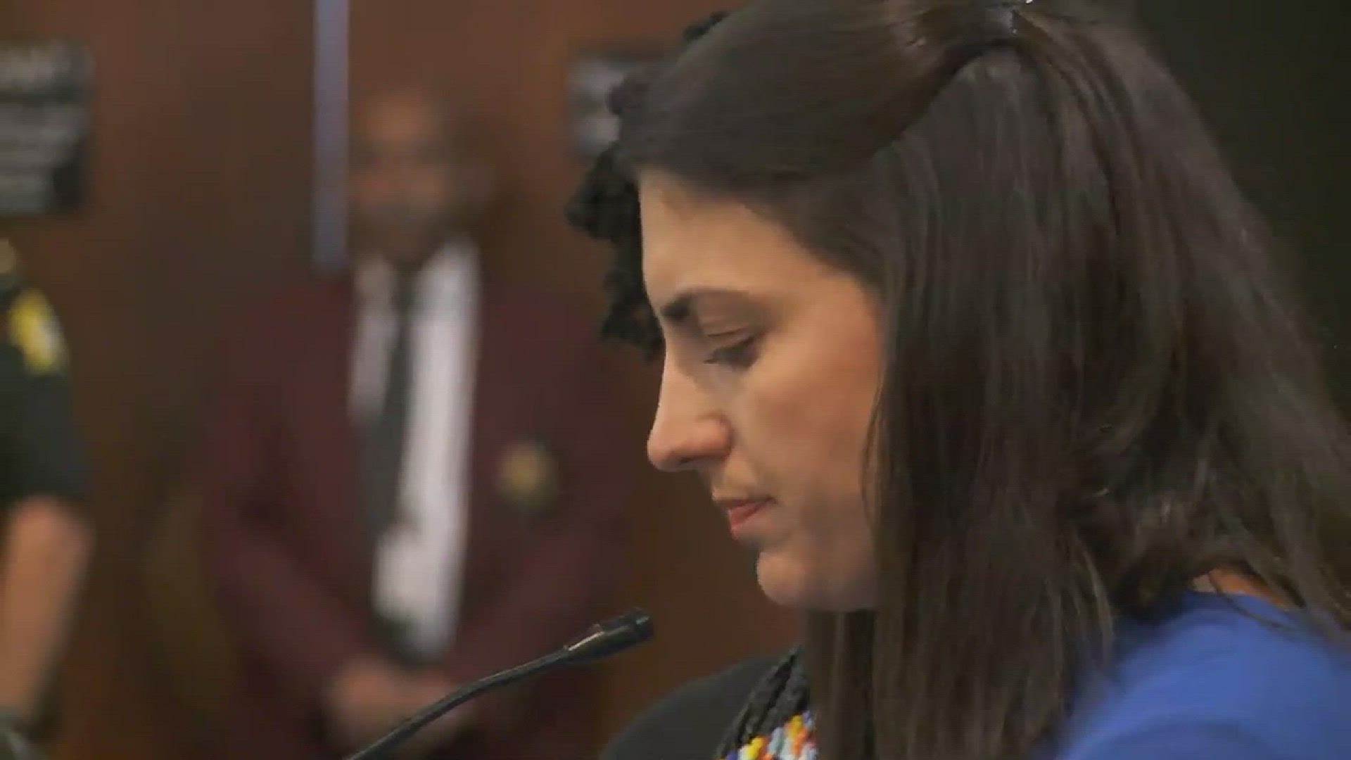 The widow of officer Greg Alia addressed the court on the day the man who killed her husband pleaded guilty.