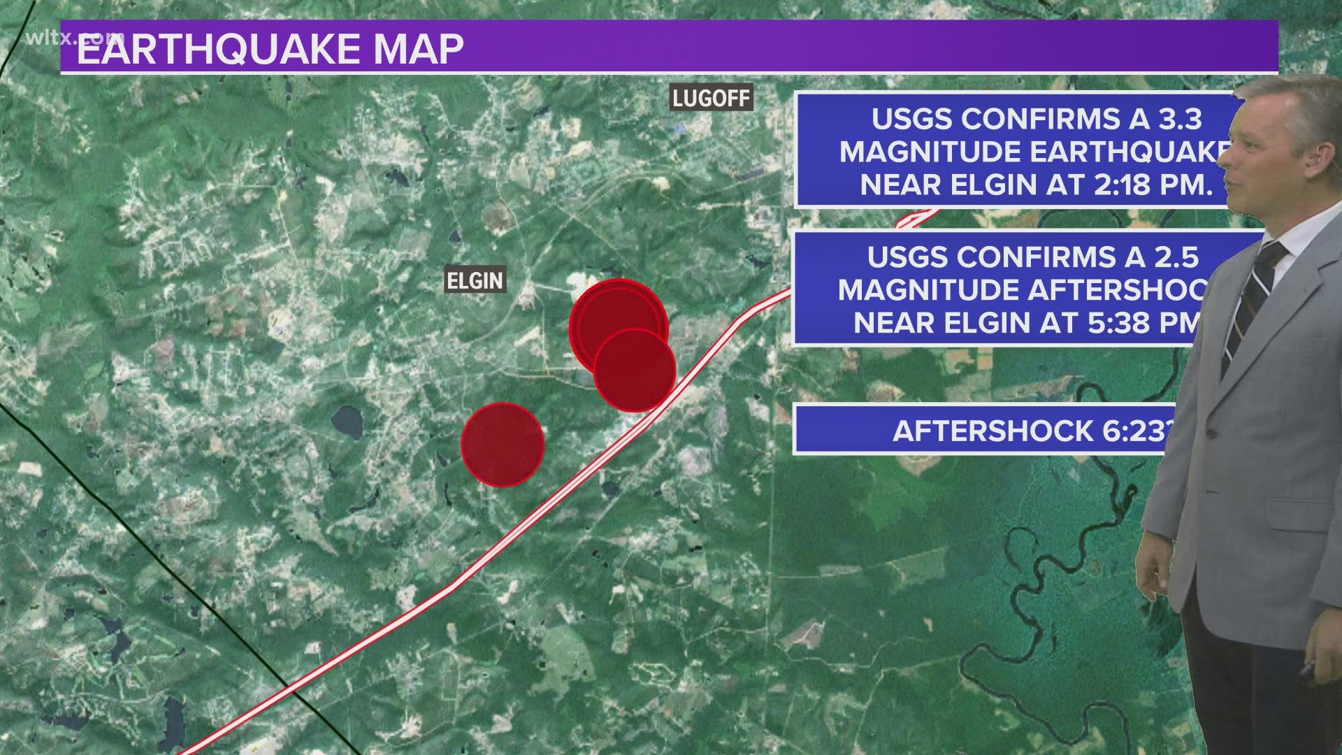 USGS confirms 3.3 magnitude earthquake near Elgin, 2.5 magnitude