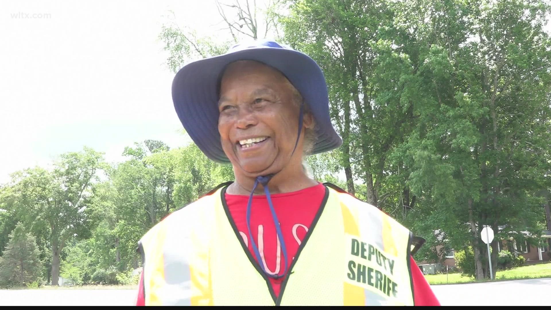 Martha Scott has been a crossing guard at Lugoff Elementary for 21 years.