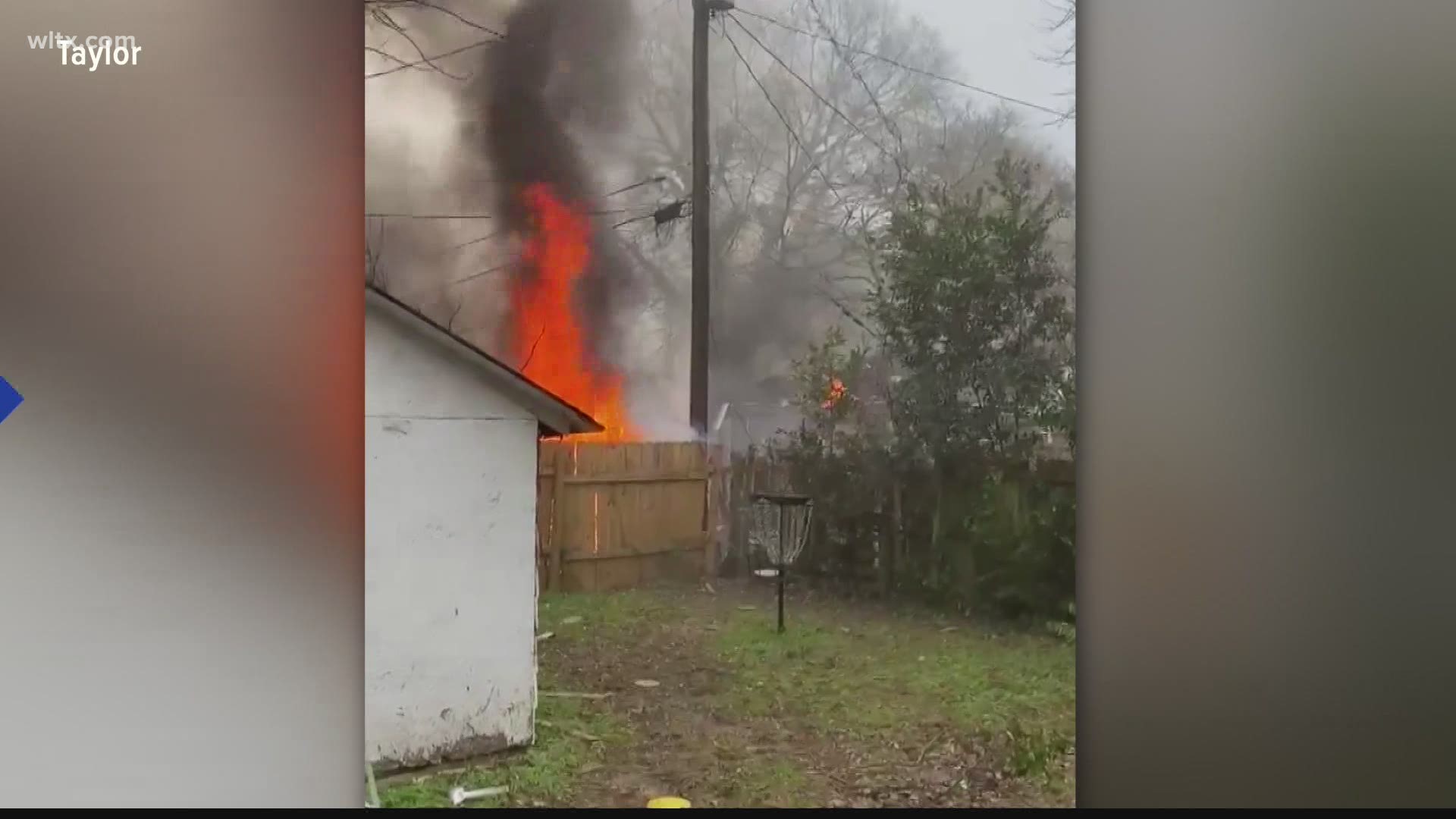 The small plane crashed and appeared to have struck part of a home before the plane caught fire.