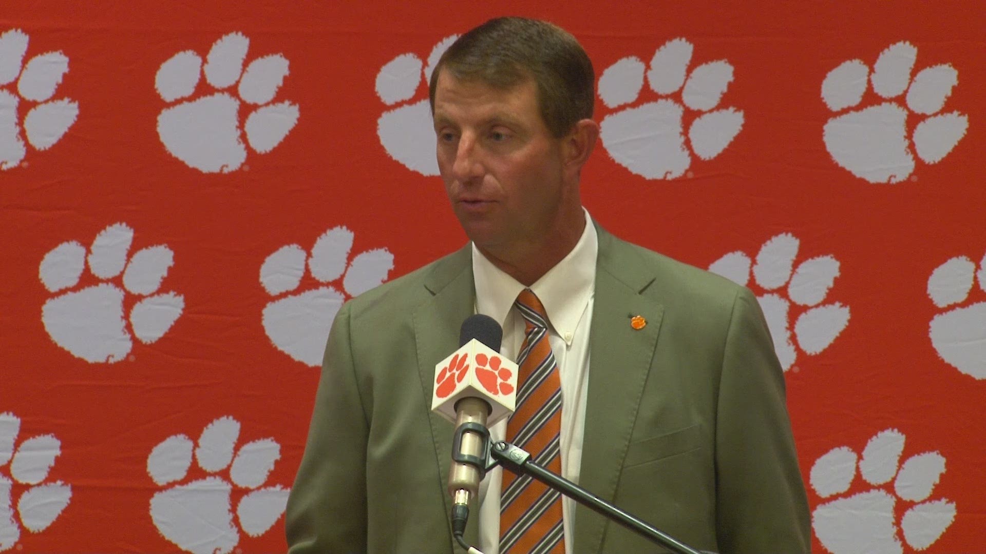 Clemson's head coach talks about what stood out to him following the Tigers' 48-7 season opening win over Furman at home.