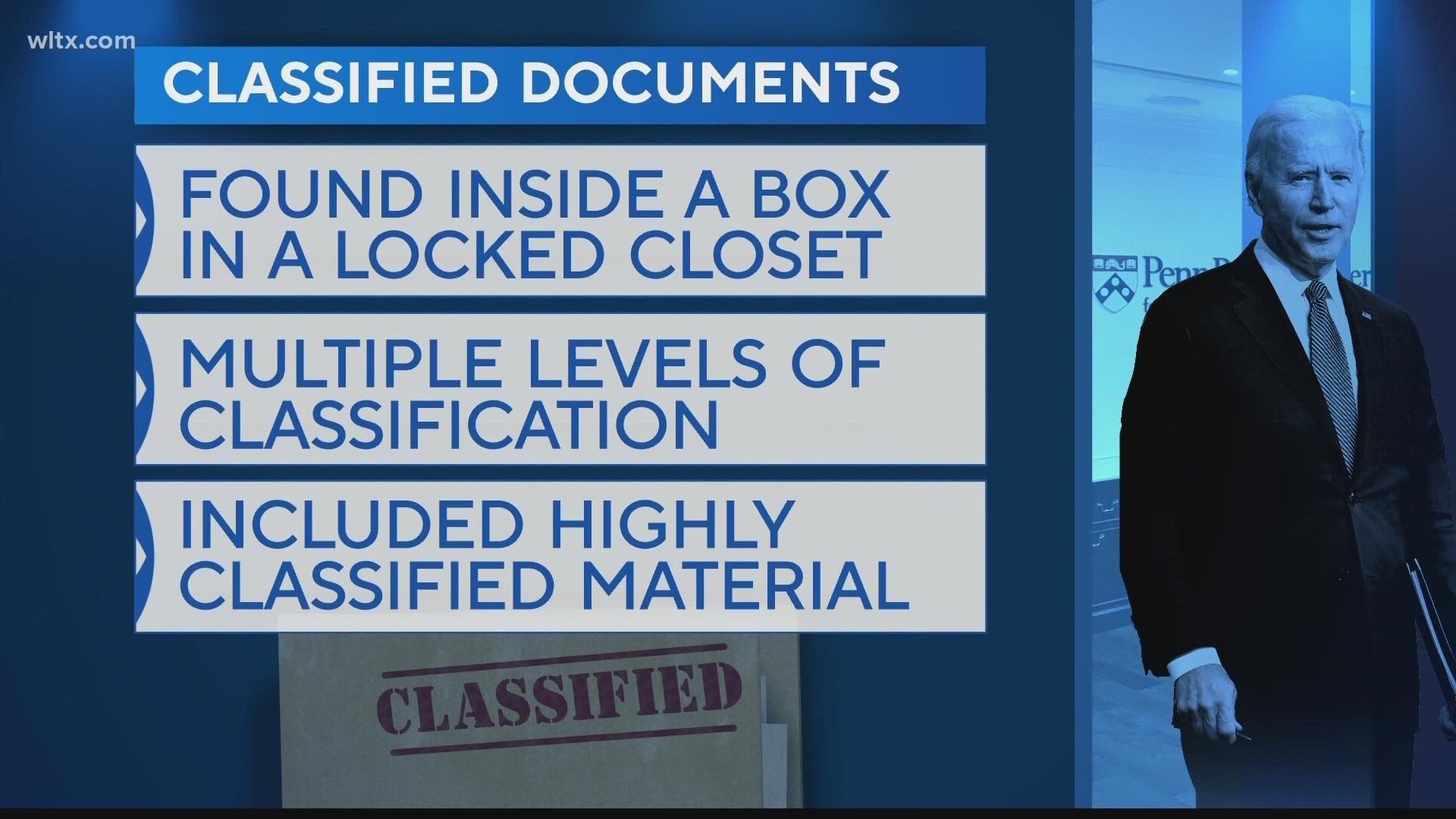 President Joe Biden said he was surprised when informed that classified government records were found by his attorneys at his former office space in Washington.