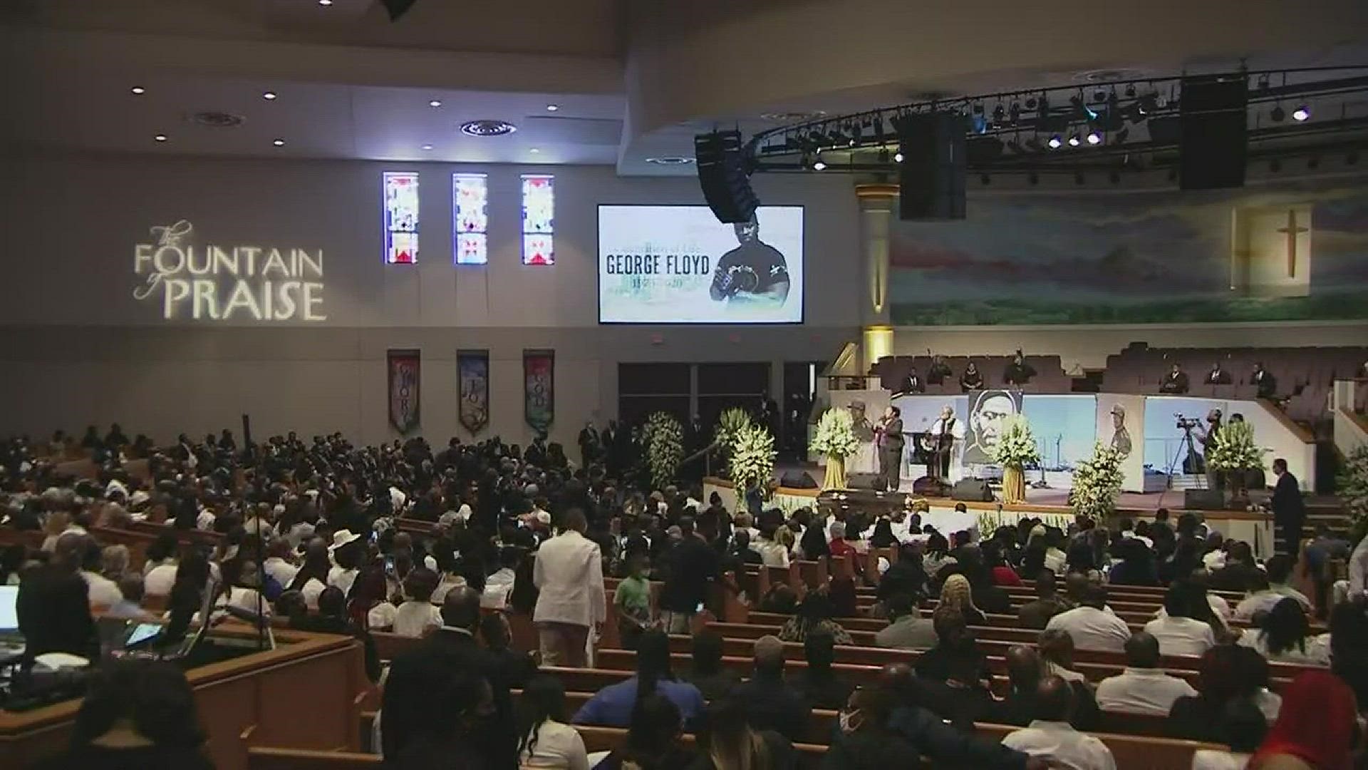 Rev. Al Sharpton delivered the eulogy at the funeral for George Floyd in Houston, Texas on June 9, 2020.