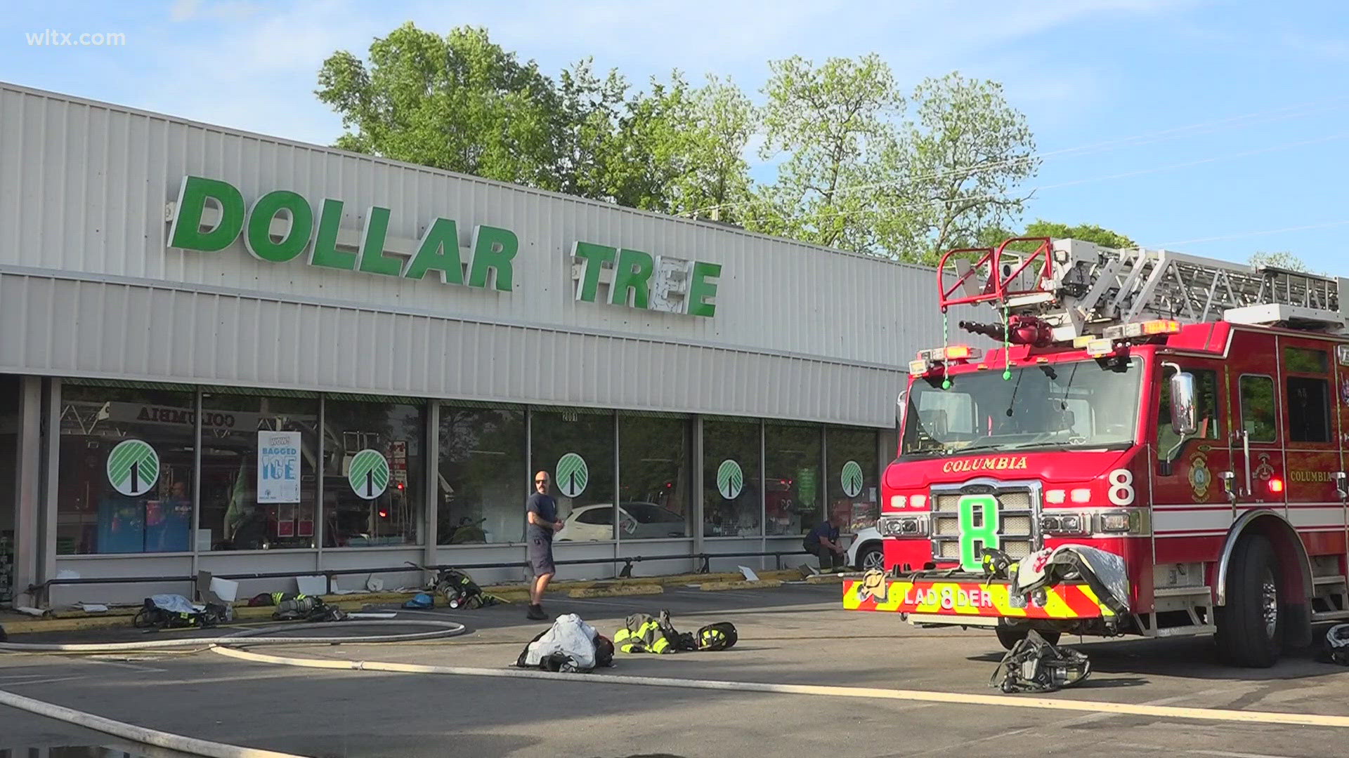 Columbia firefighters responded to a fire at the Rosewood Dollar Tree just before 5:30 p.m. Saturday; no injuries were reported.