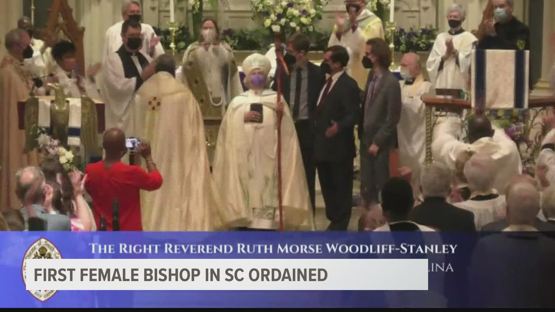 A historic day as the first female Bishop in South Carolina was ordained. Ruth Woodliff-Stanley is the first woman to serve in the role in the diocese's 230 years.