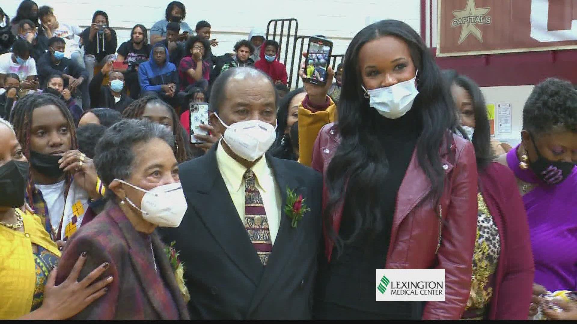 Bobby Young was the reluctant headliner Friday night as Columbia High School dedicated the school's gymnasium in his honor.