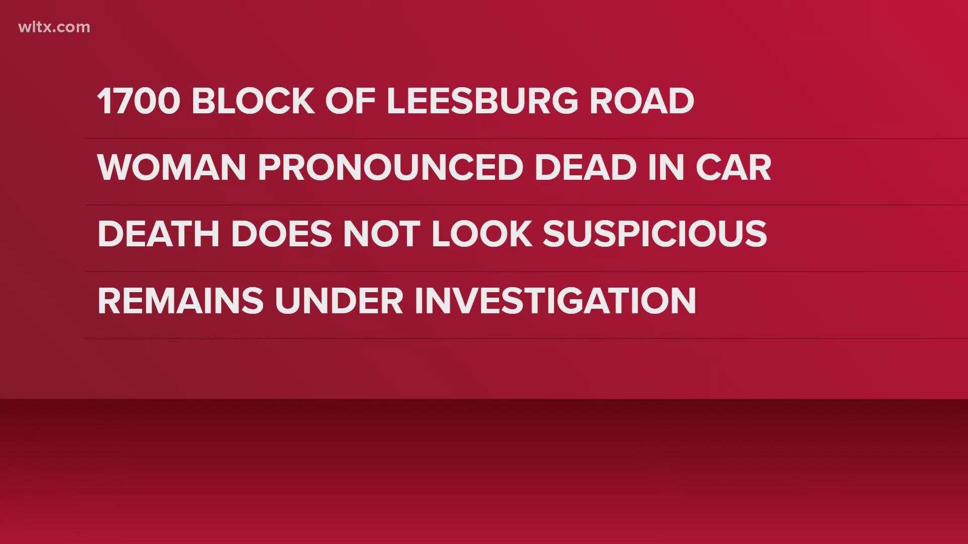 Woman found dead in vehicle on Leesburg Road, Richland County deputies ...