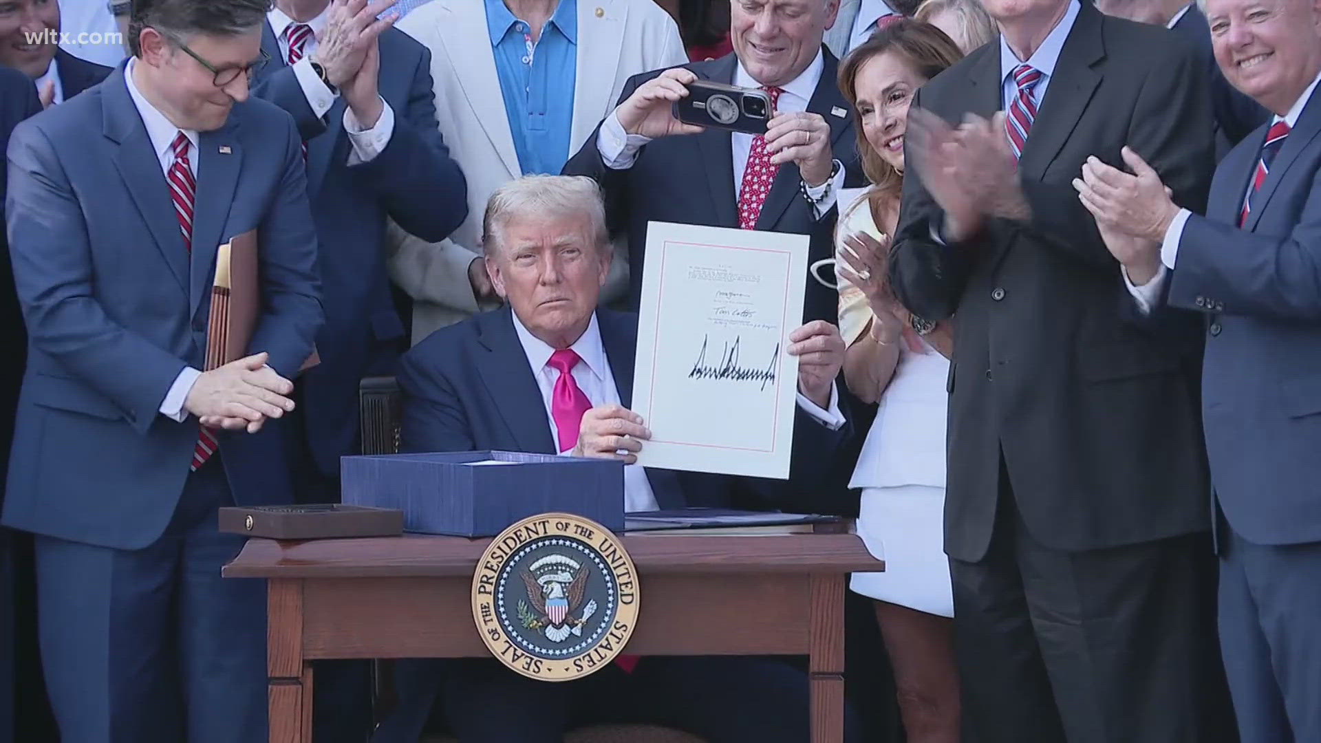 President Trump hosted a celebratory event at the White House to sign his "one big, beautiful bill."