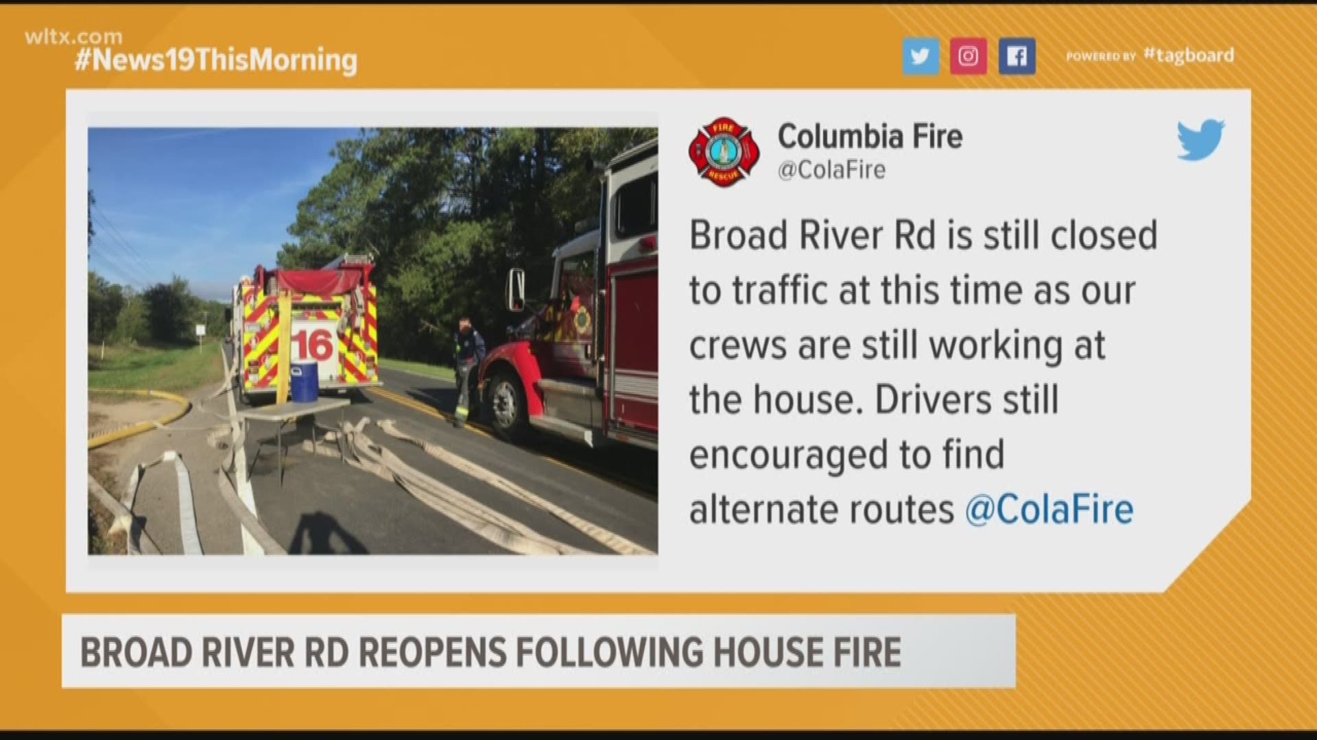 Broad River Road in Chapin has reopened after a house fire closed the road Friday morning.