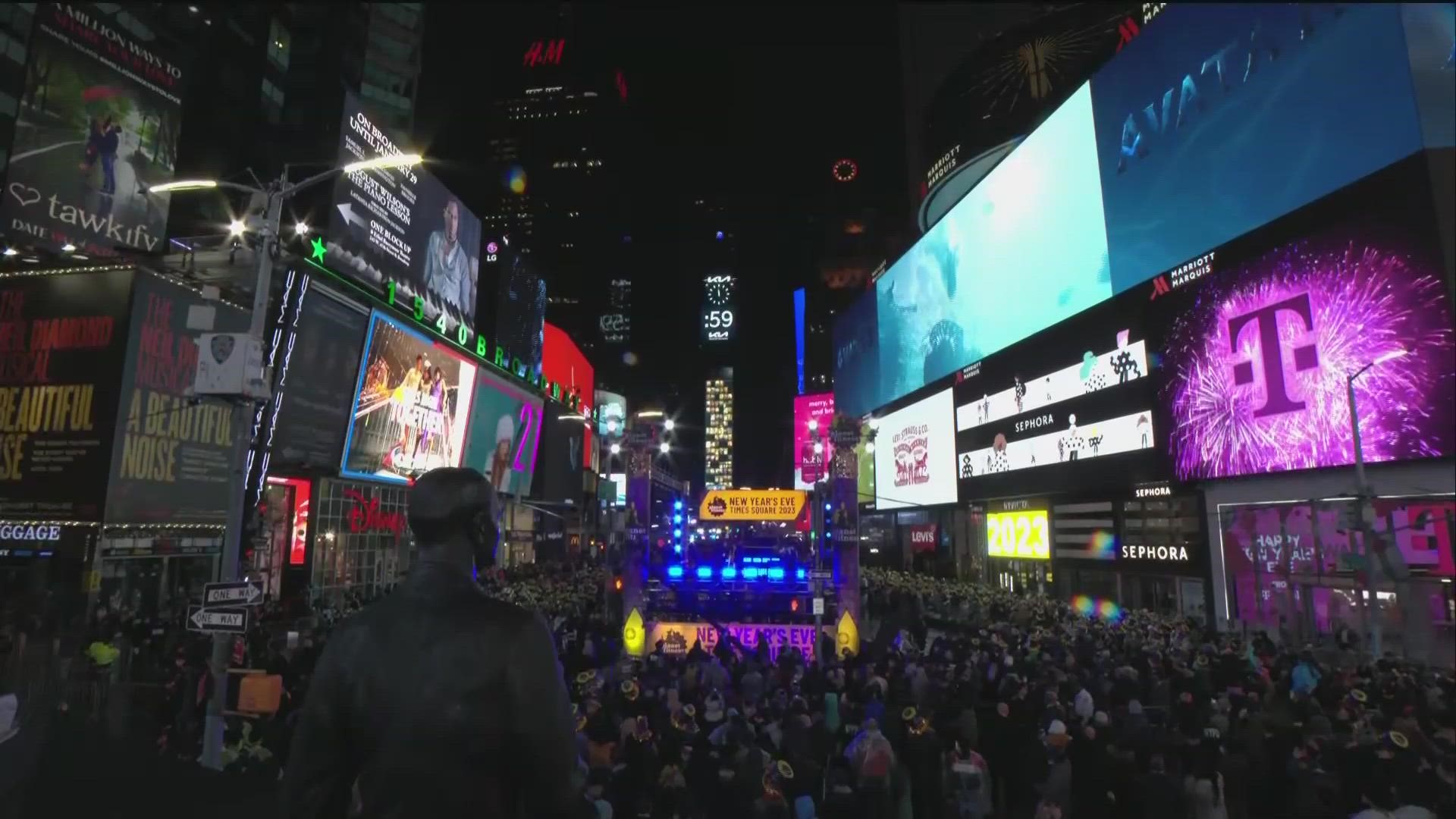 The annual tradition was back in full force as hundreds of thousands rang in the New Year in New York City's Times Square.