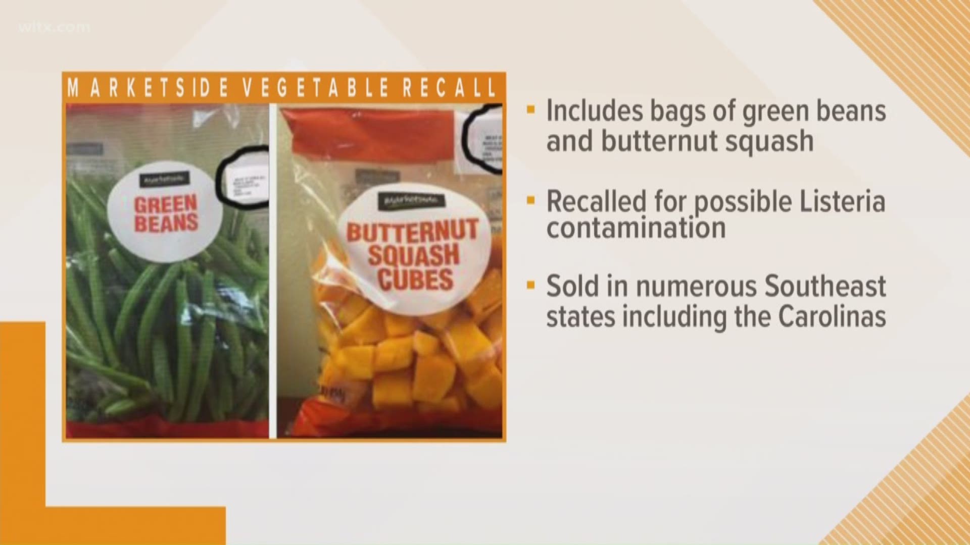Marketside brand green beans and butternut squash have been voluntarily recalled due to a possible listeria contamination.